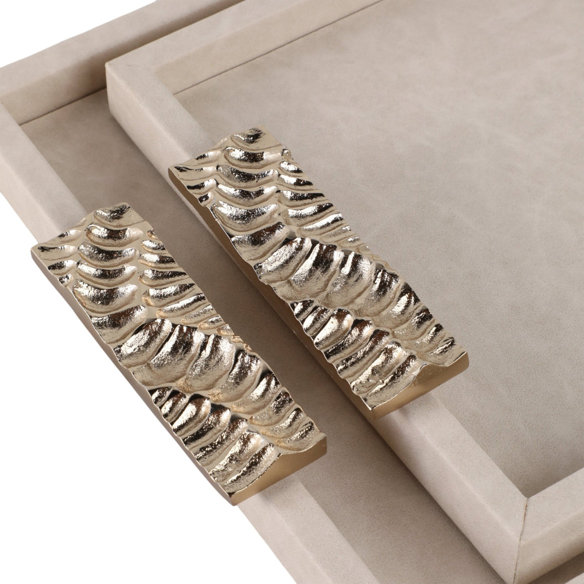 S/2 16/20" MARQUIS TRAYS WITH ALUMINIUM HARDWARE Table Decors| Sagebrook Home