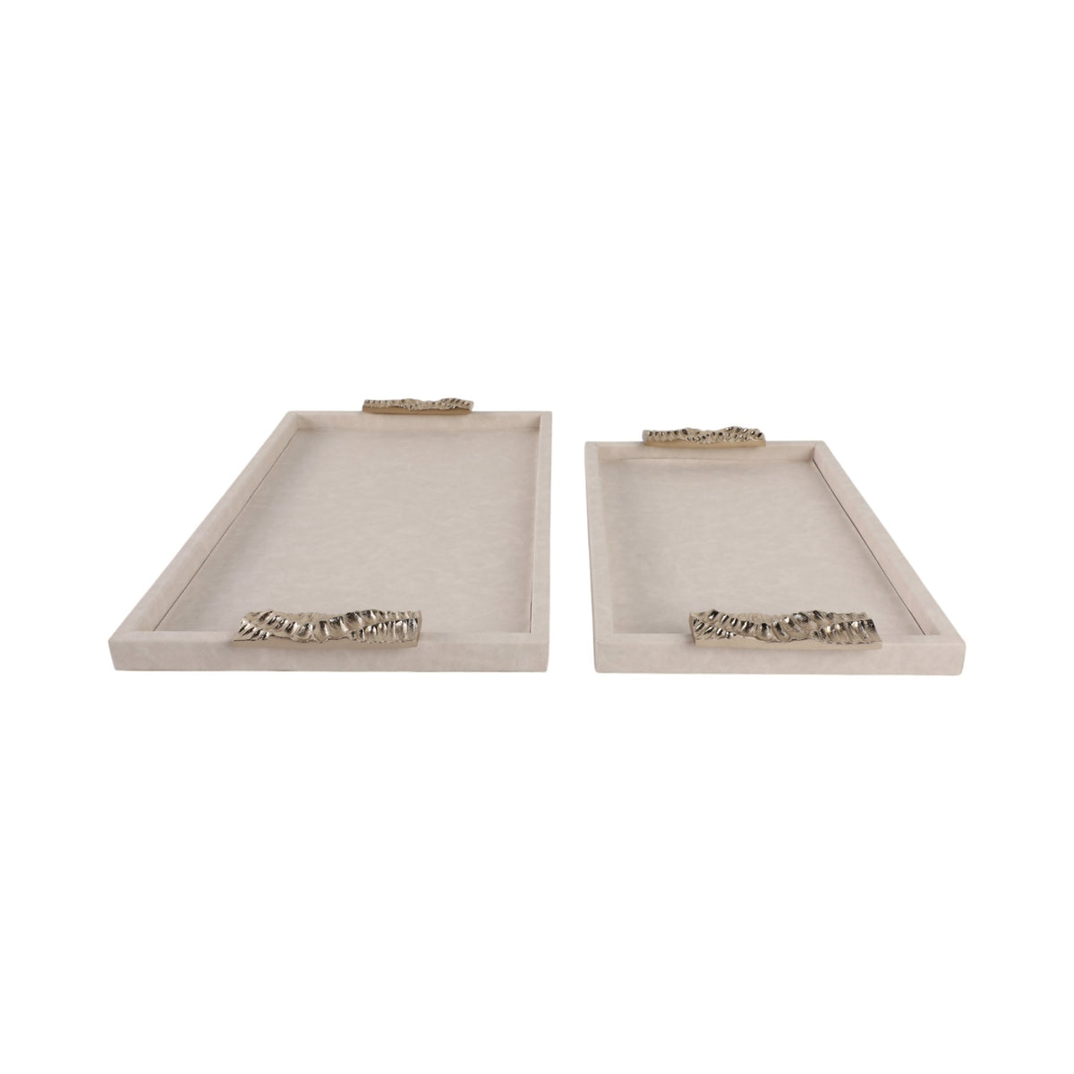 S/2 16/20" MARQUIS TRAYS WITH ALUMINIUM HARDWARE Table Decors| Sagebrook Home