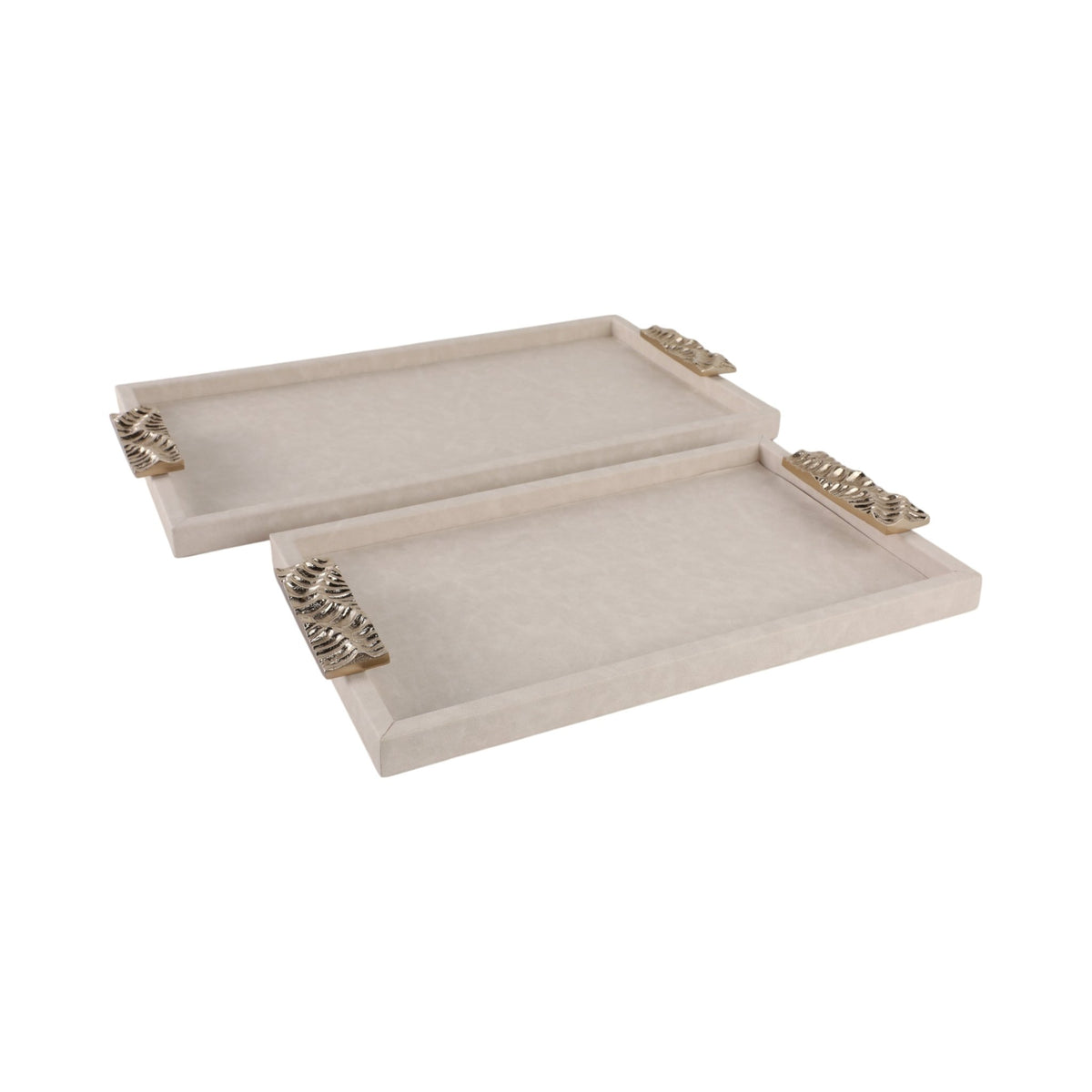 S/2 16/20" MARQUIS TRAYS WITH ALUMINIUM HARDWARE Table Decors| Sagebrook Home