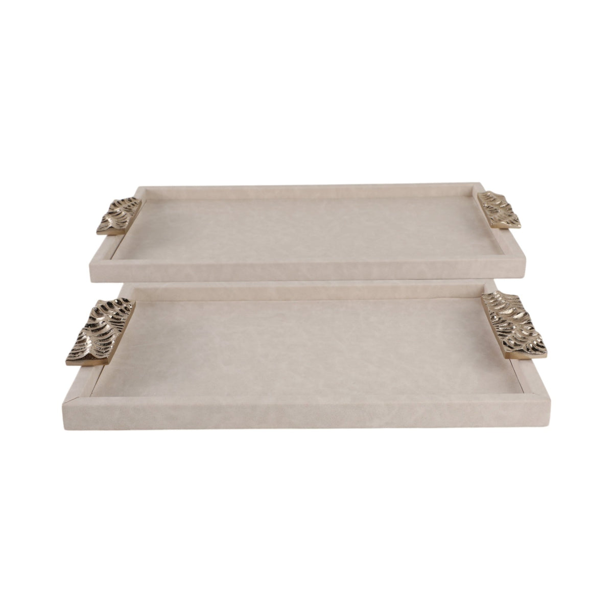 S/2 16/20" MARQUIS TRAYS WITH ALUMINIUM HARDWARE Table Decors| Sagebrook Home