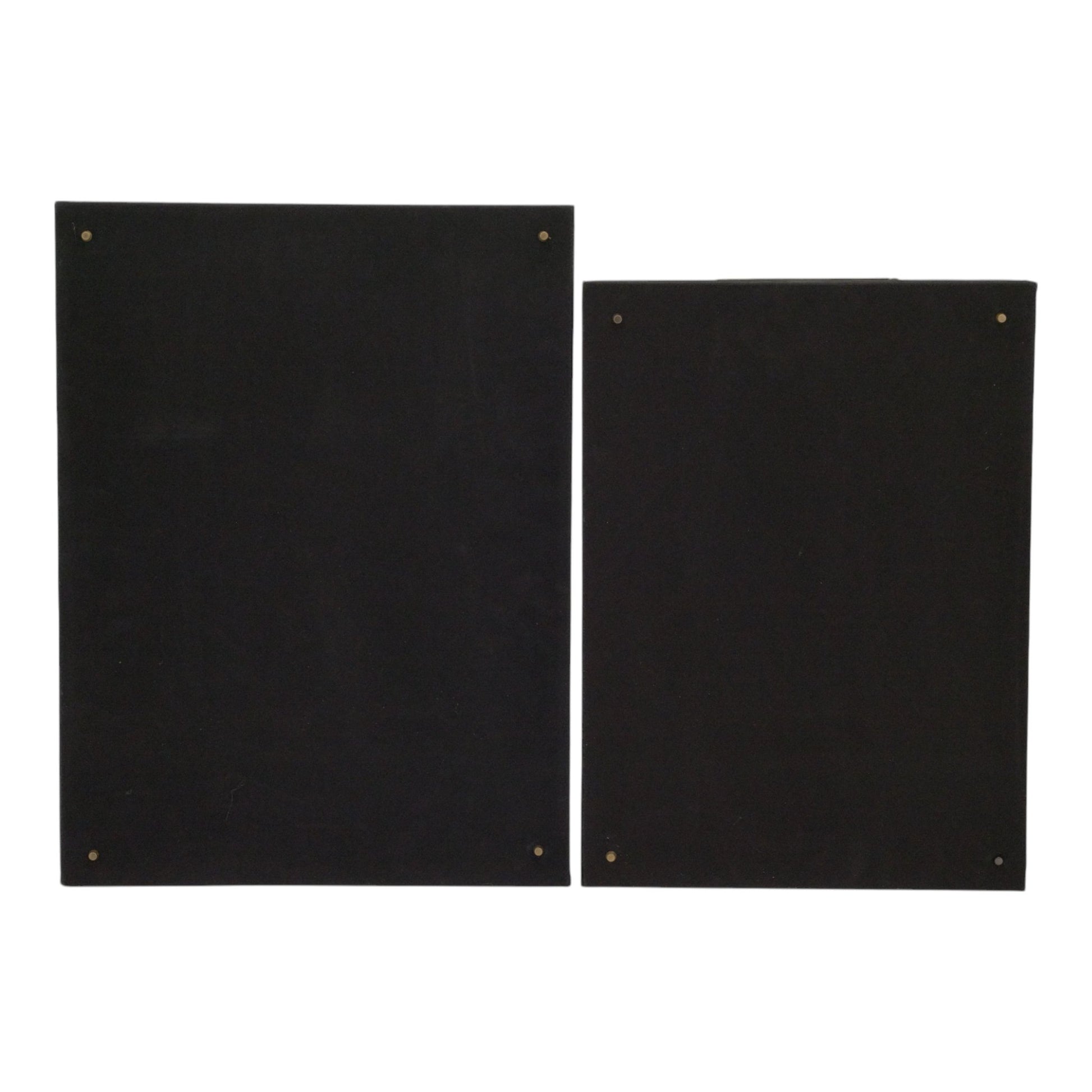 S/2 17/20" RAYNE BLACK SUEDE TRAYS Table Decors| Sagebrook Home