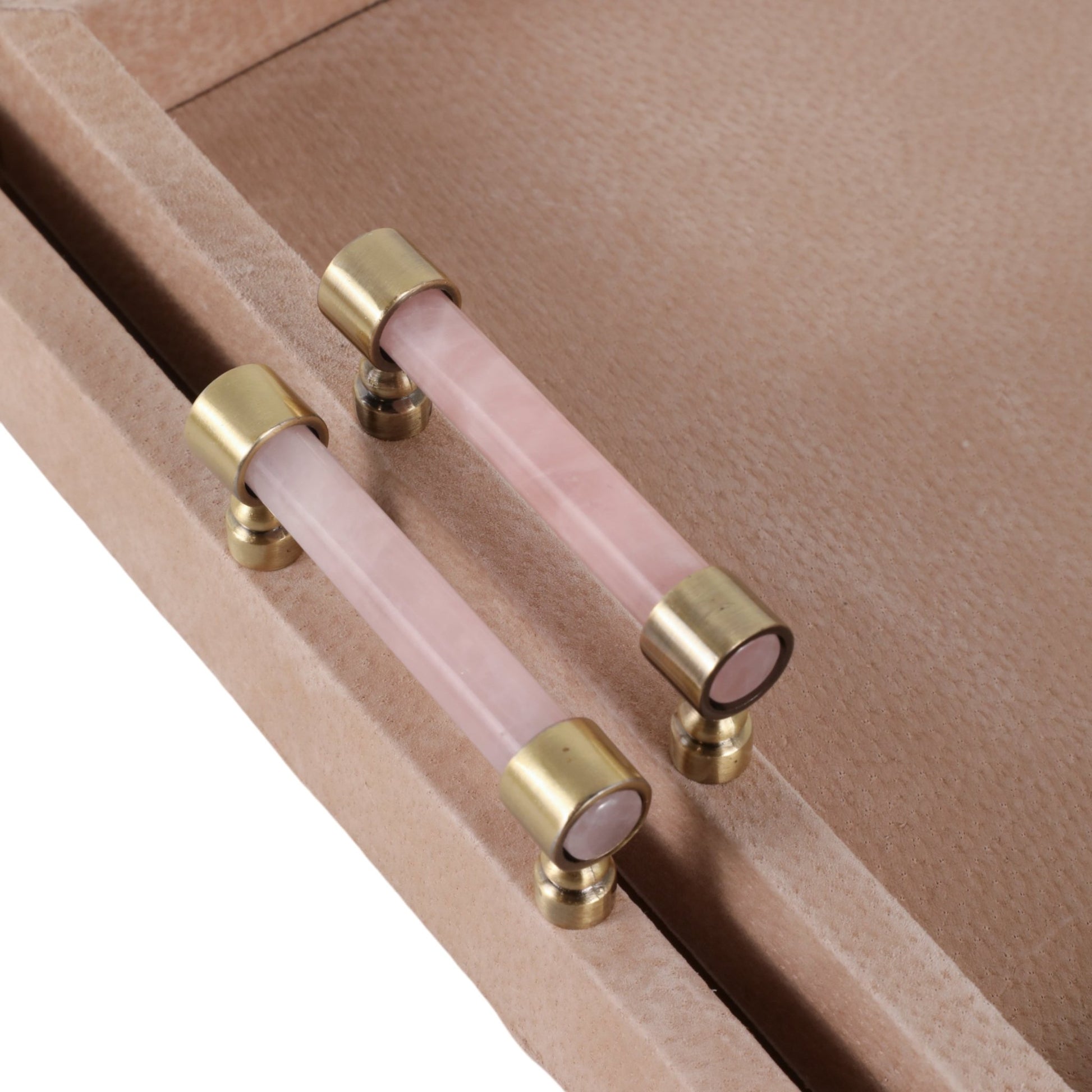 S/2 17/20halofax Tan Suede Selenite Hardware Trays Table Decors| Sagebrook Home