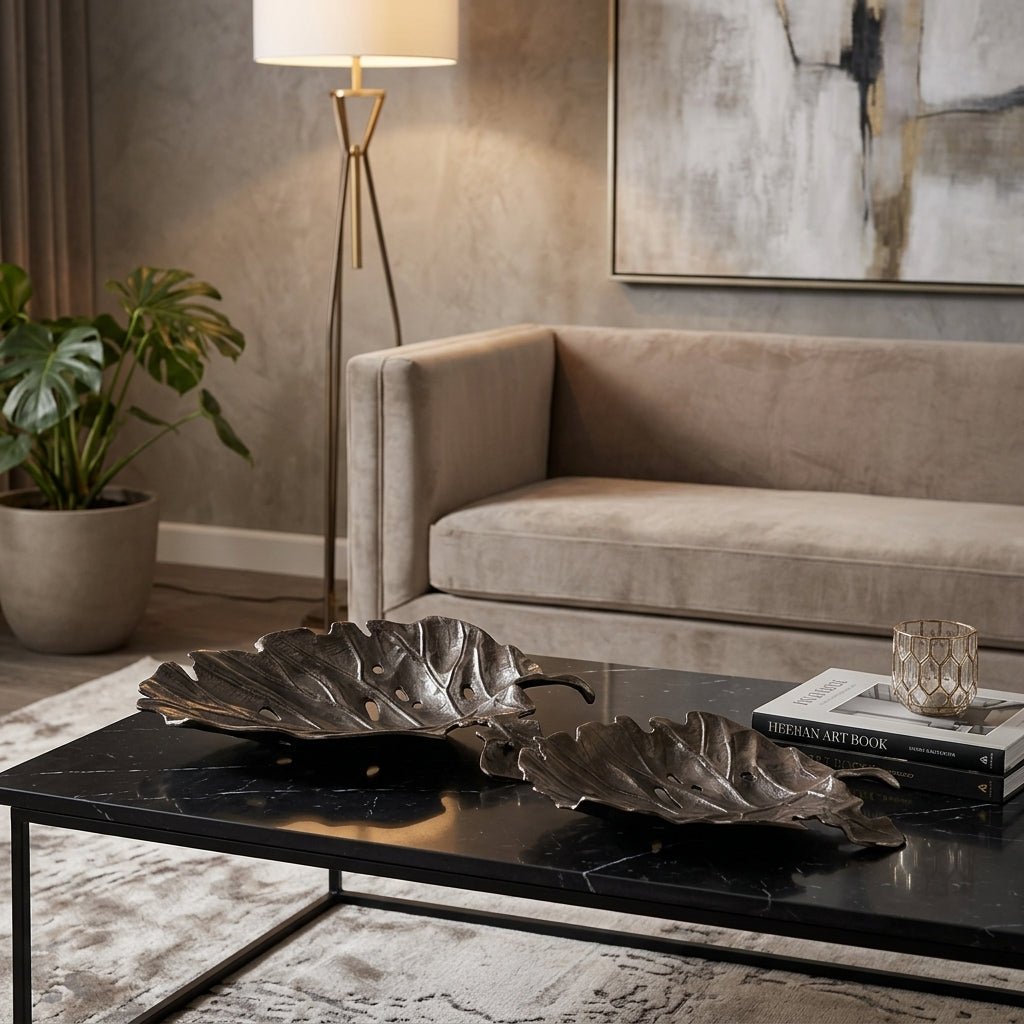 S/2 18/21" Leaf Bowls, Brass Antique Bowl| Sagebrook Home