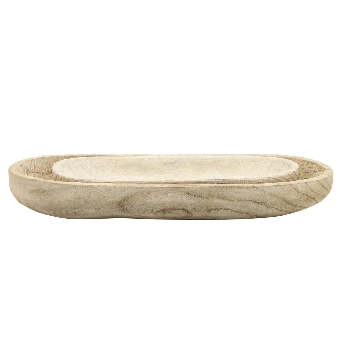 S/2 18/24" WOOD DECOR PLATES, NATURAL Bowl| Sagebrook Home