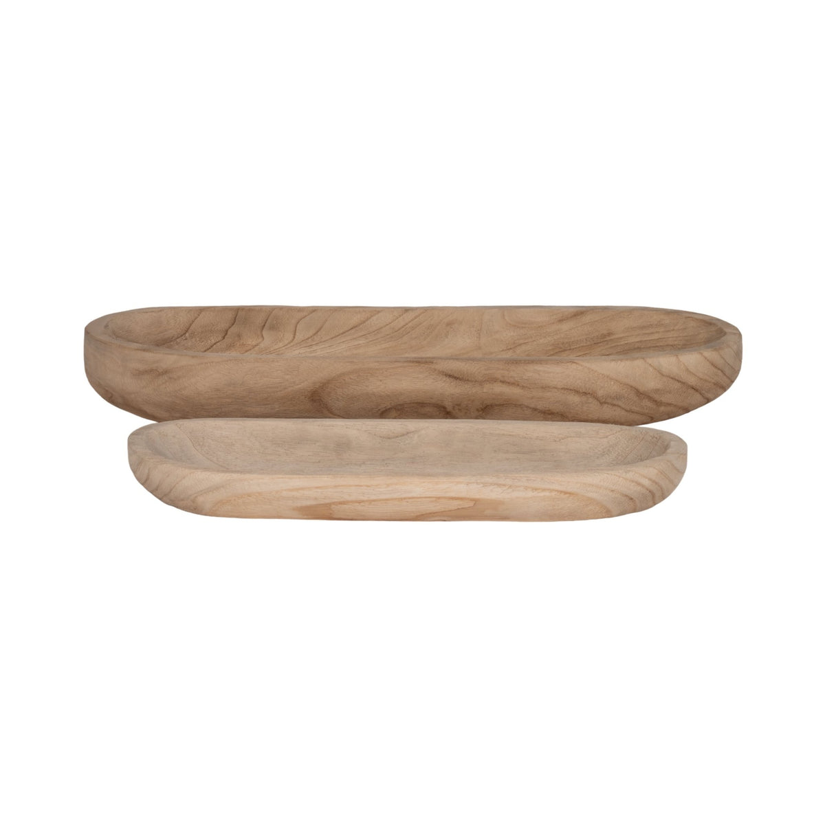 S/2 18/24" WOOD DECOR PLATES, NATURAL Bowl| Sagebrook Home