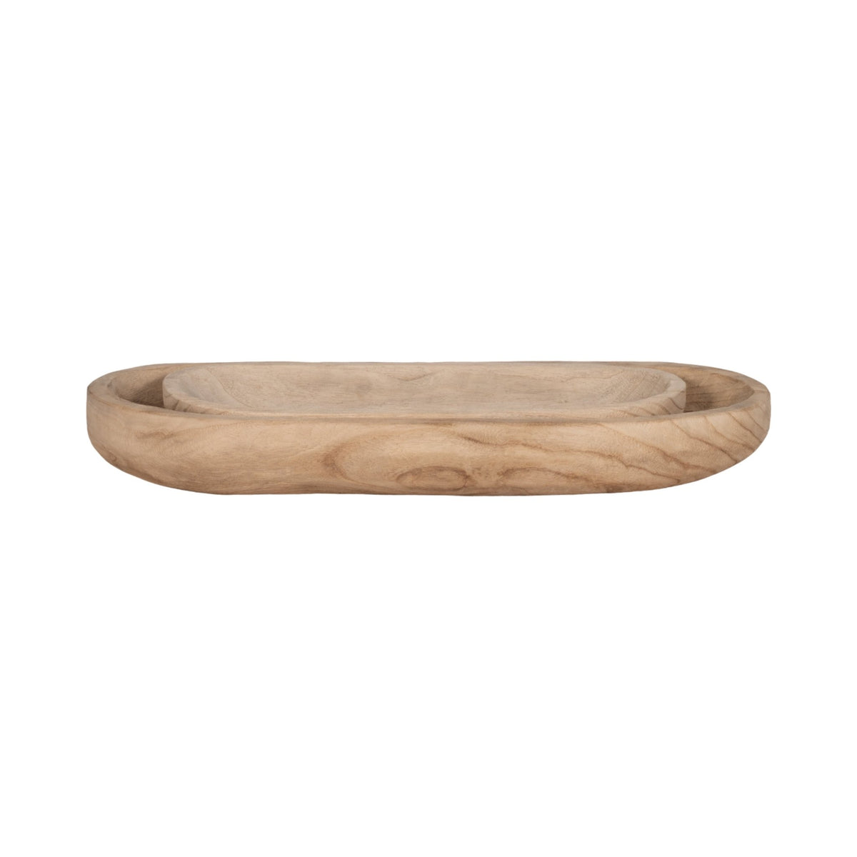 S/2 18/24" WOOD DECOR PLATES, NATURAL Bowl| Sagebrook Home