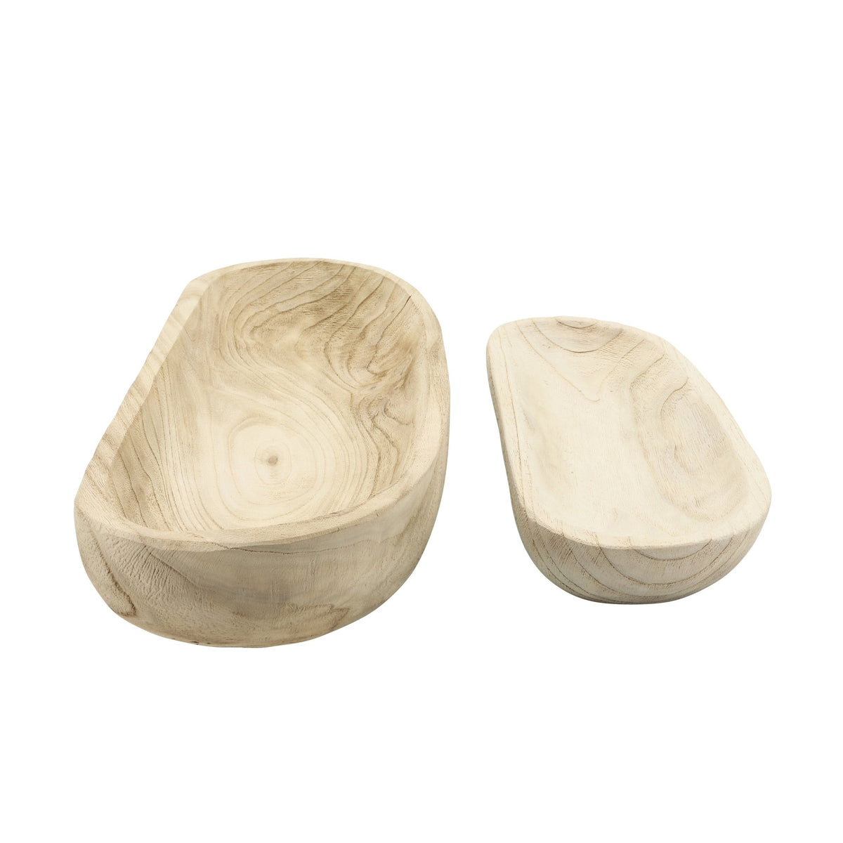 S/2 18/24" WOOD DECOR PLATES, NATURAL Bowl| Sagebrook Home