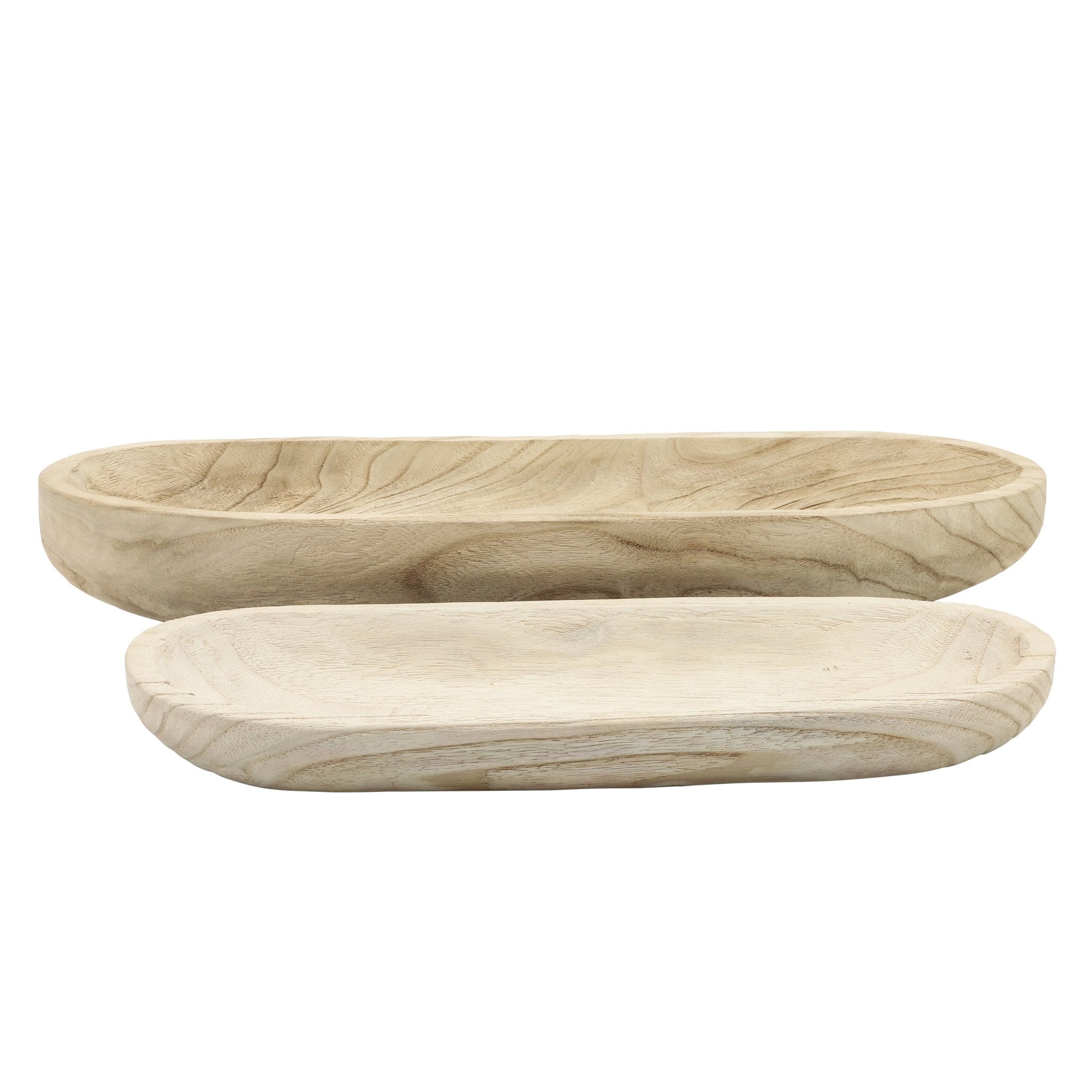 S/2 18/24" WOOD DECOR PLATES, NATURAL Bowl| Sagebrook Home