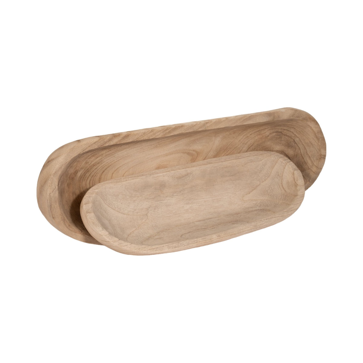S/2 18/24" WOOD DECOR PLATES, NATURAL Bowl| Sagebrook Home