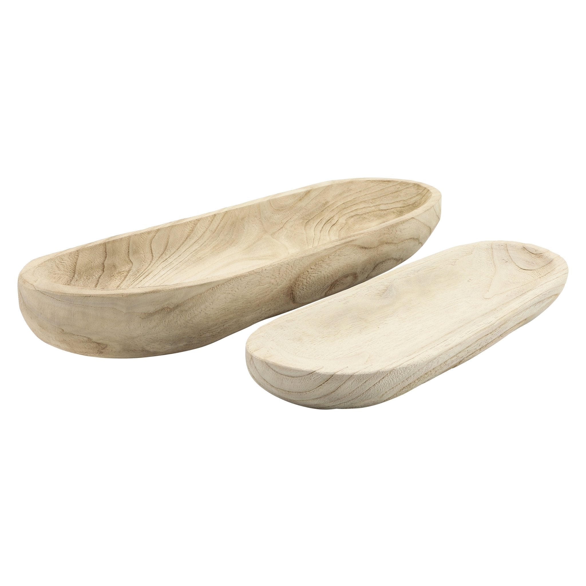 S/2 18/24" WOOD DECOR PLATES, NATURAL Bowl| Sagebrook Home