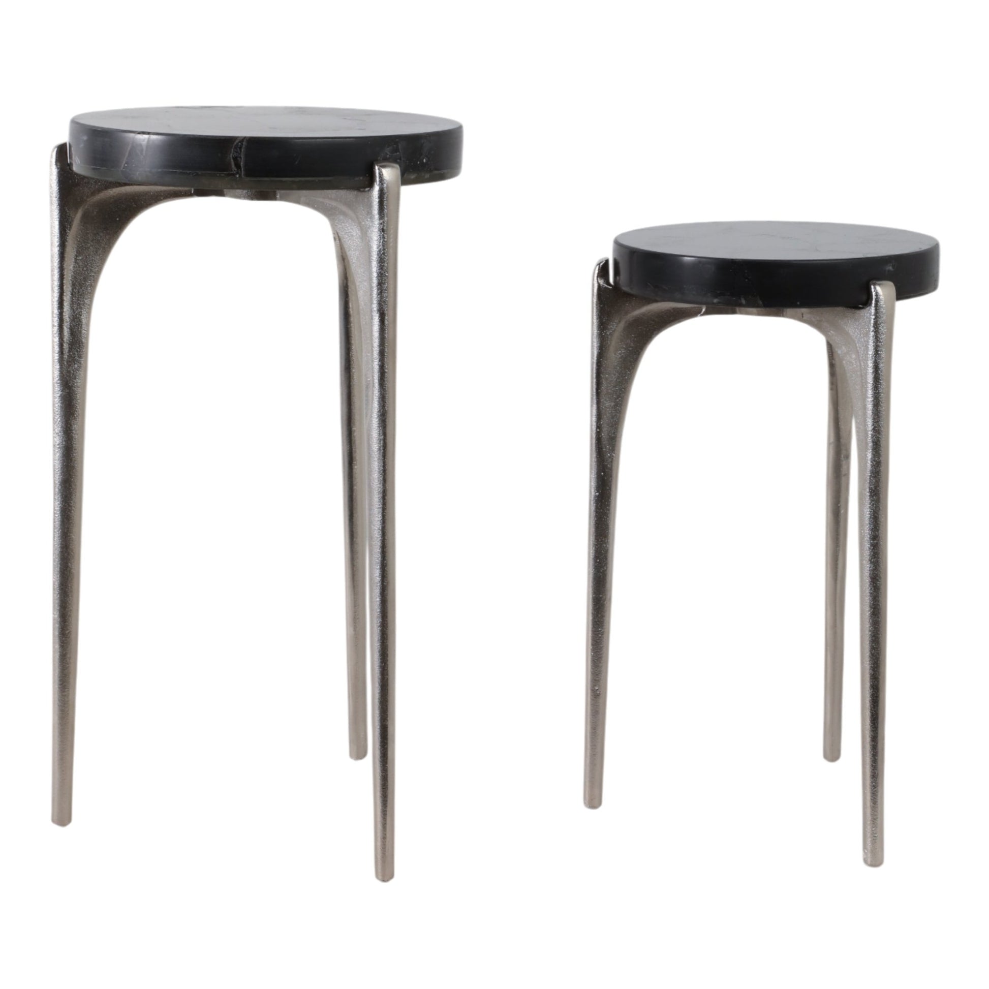 S/2 20/24" CANDO BLACK QUARTZ TOP ACCENT TABLE Accent & End Tables| Sagebrook Home