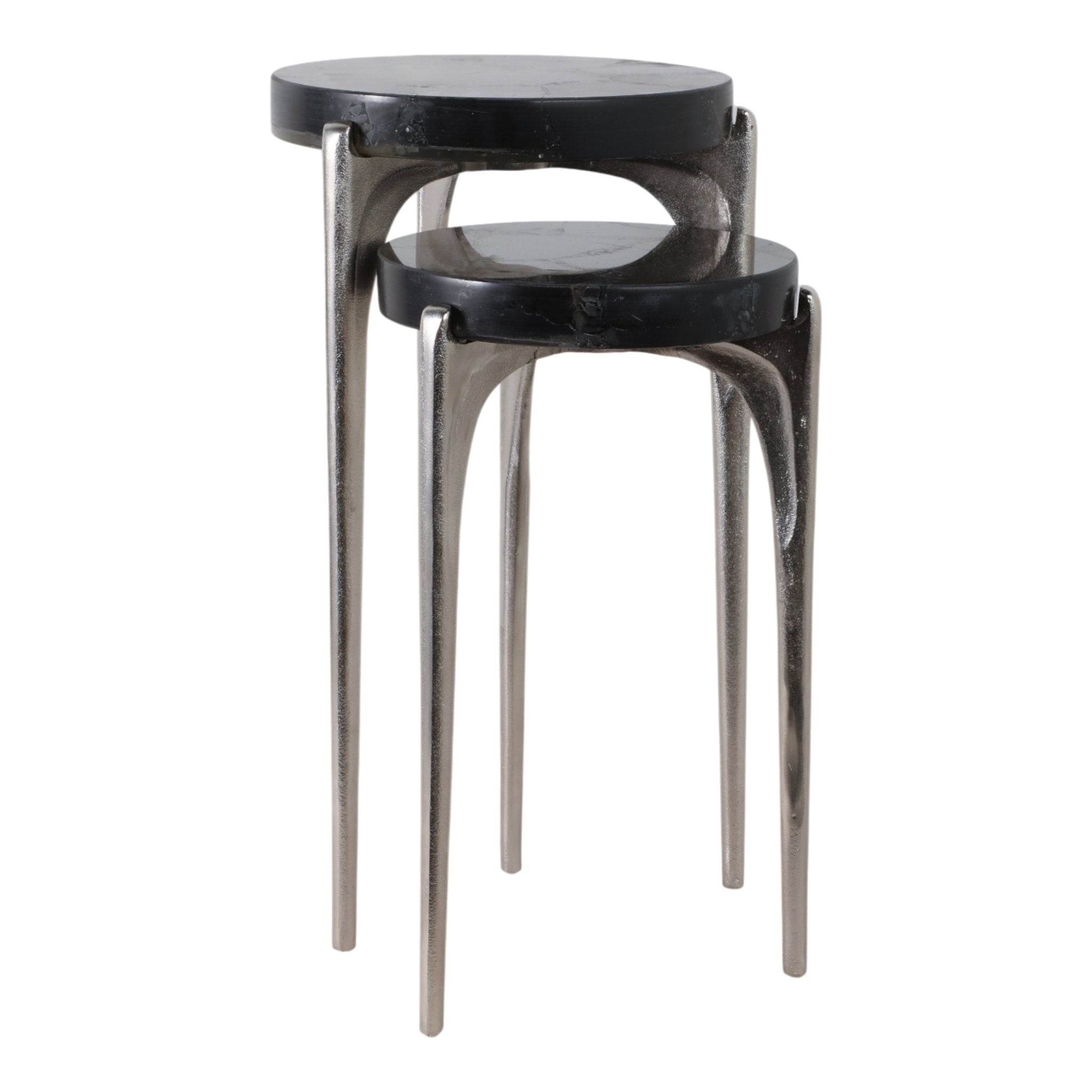 S/2 20/24" CANDO BLACK QUARTZ TOP ACCENT TABLE Accent & End Tables| Sagebrook Home