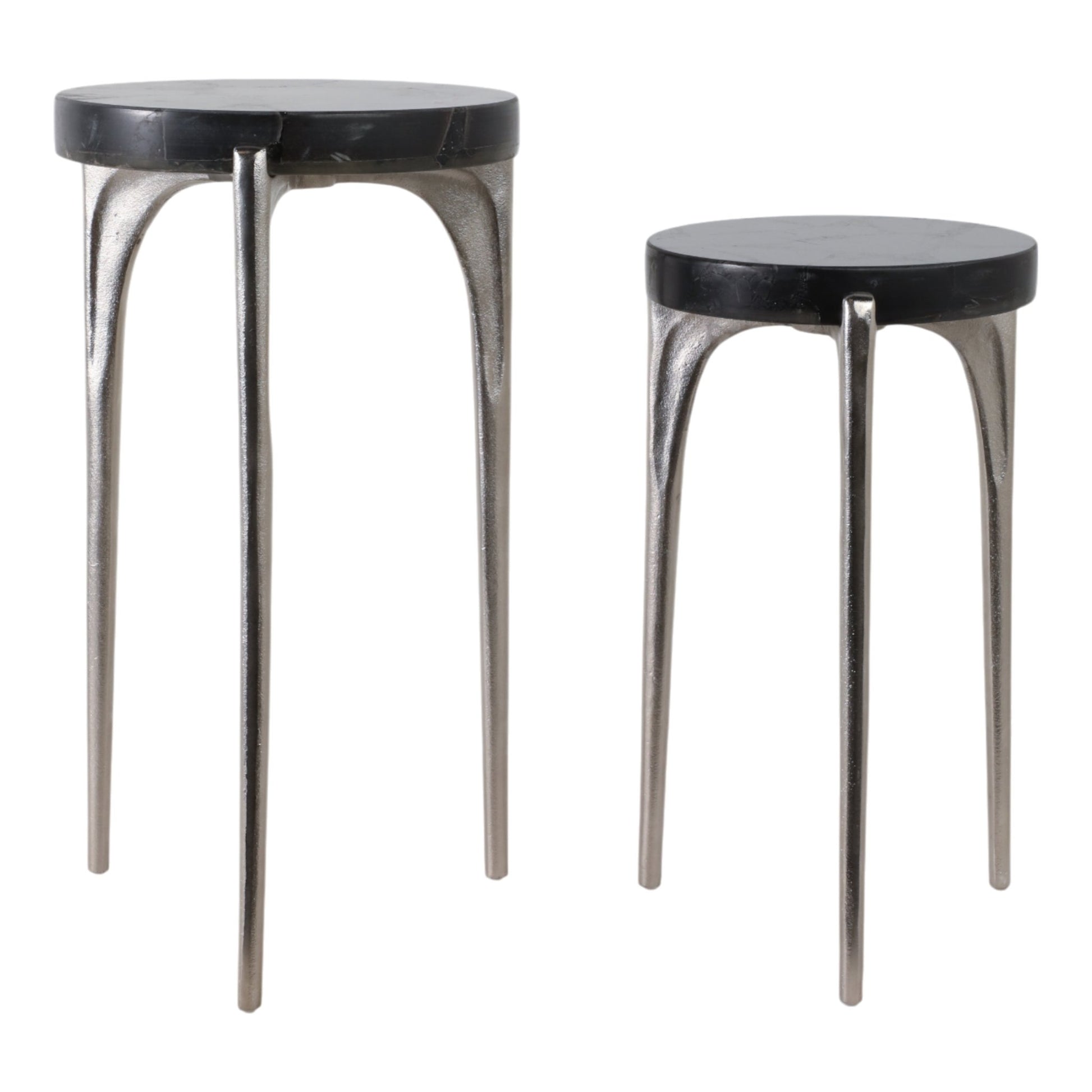 S/2 20/24" CANDO BLACK QUARTZ TOP ACCENT TABLE Accent & End Tables| Sagebrook Home