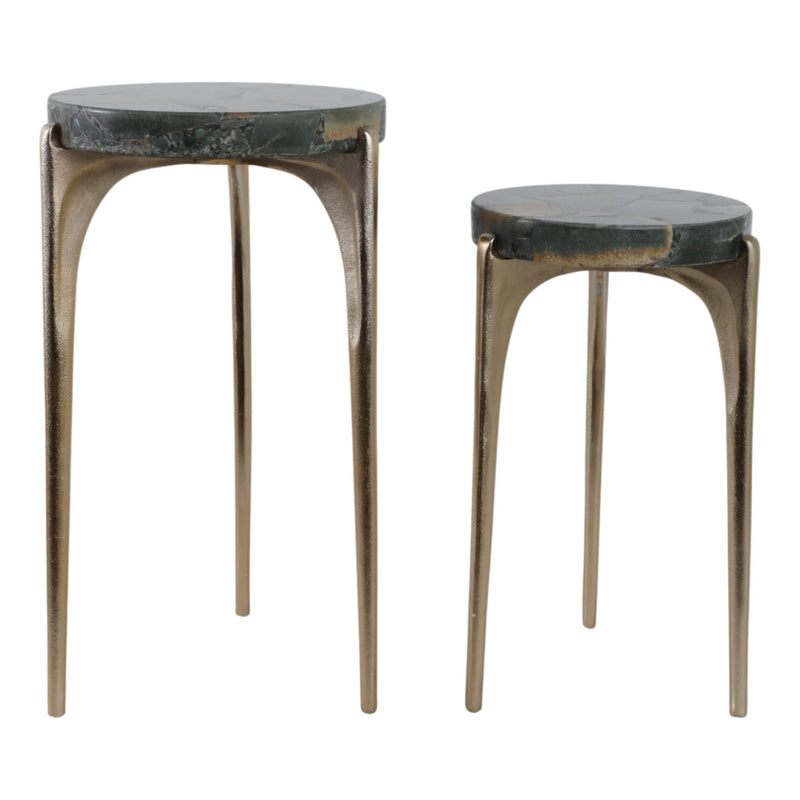 S/2 20/24" CANDO MALACHITE TOP ACCENT TABLE - Al Rugaib Furniture