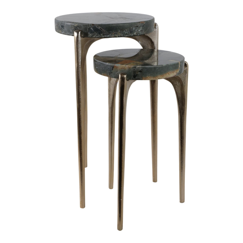 S/2 20/24" CANDO MALACHITE TOP ACCENT TABLE - Al Rugaib Furniture