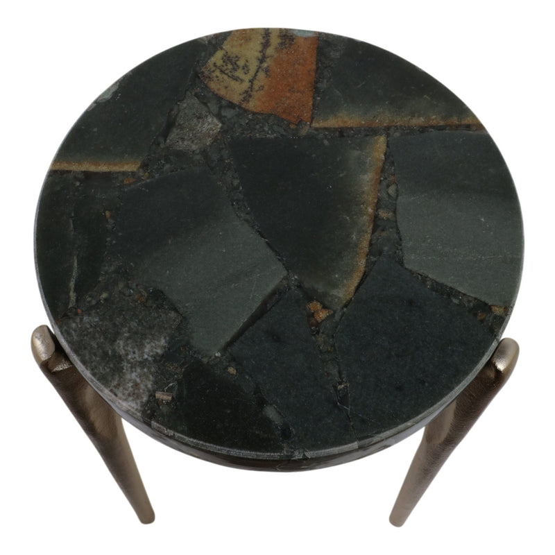 S/2 20/24" CANDO MALACHITE TOP ACCENT TABLE - Al Rugaib Furniture