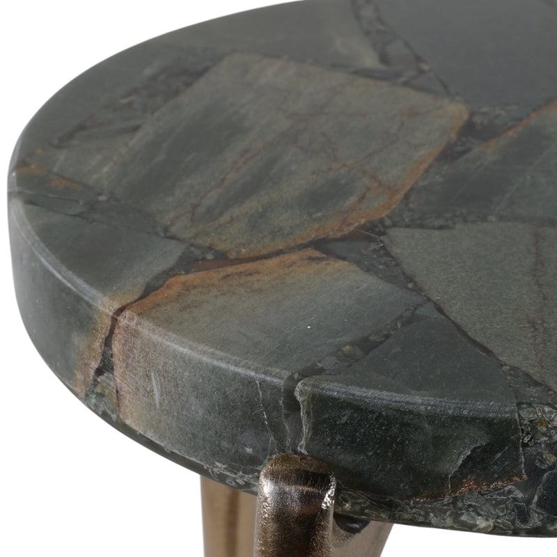 S/2 20/24" CANDO MALACHITE TOP ACCENT TABLE - Al Rugaib Furniture