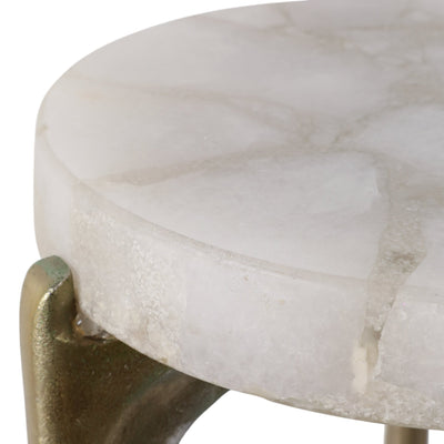 S/2 20/24" CANDO WHITE QUARTZ TOP ACCENT TABLE - Al Rugaib Furniture