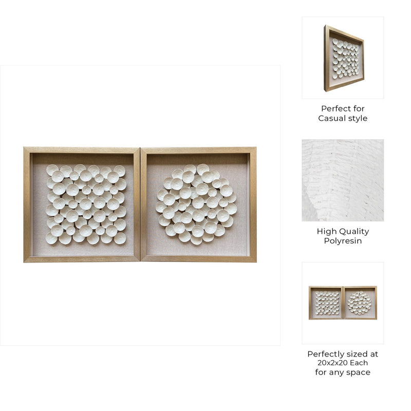 S/2 20x20 Dauphine Dimensional Botanical Shadowbox - Al Rugaib Furniture