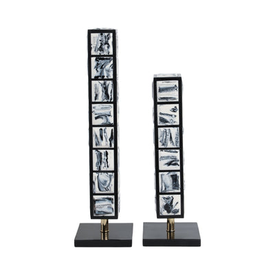 S/2 21/16" Newry Black And White Towers - Al Rugaib Furniture