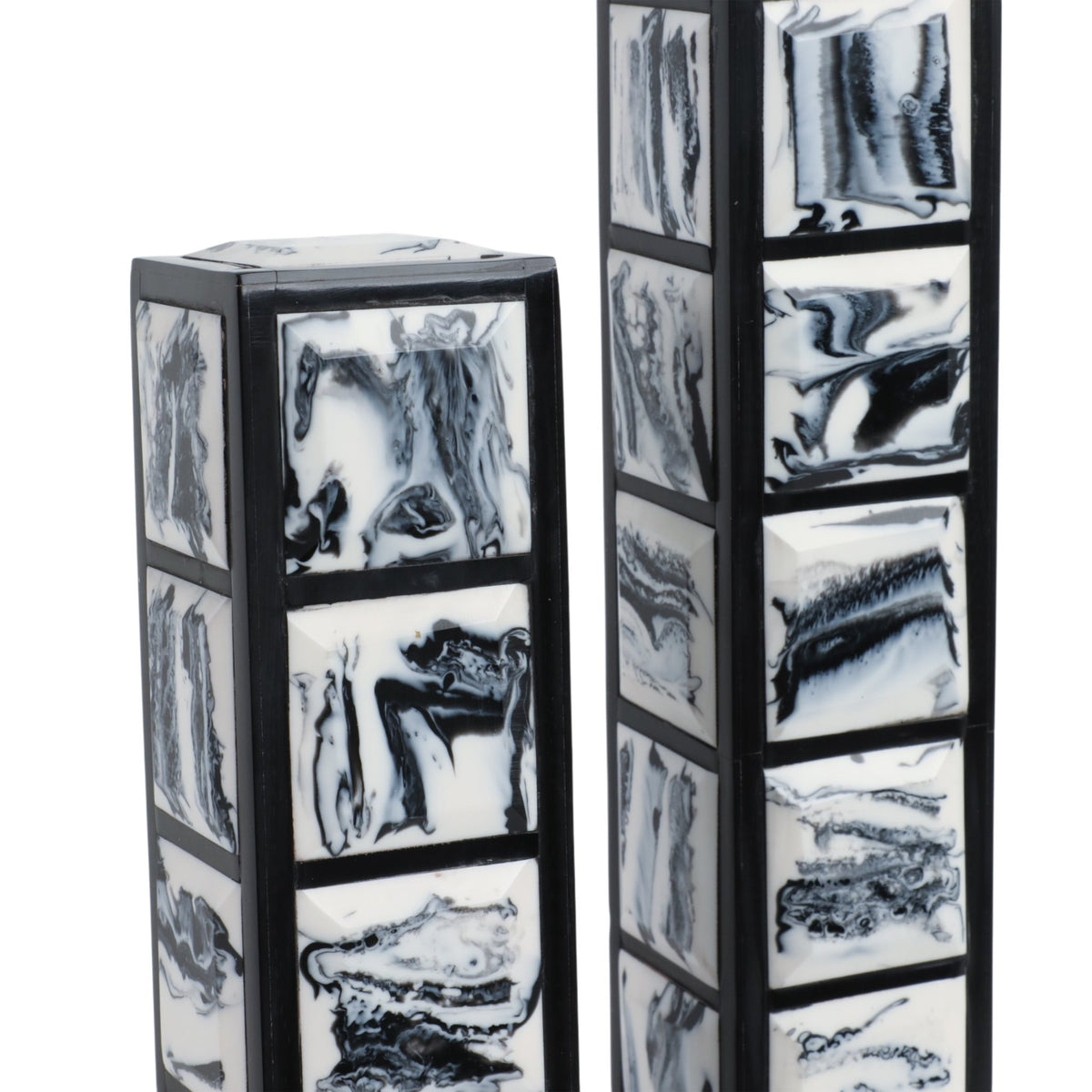 S/2 21/16" Newry Black And White Towers Table Decors| Sagebrook Home