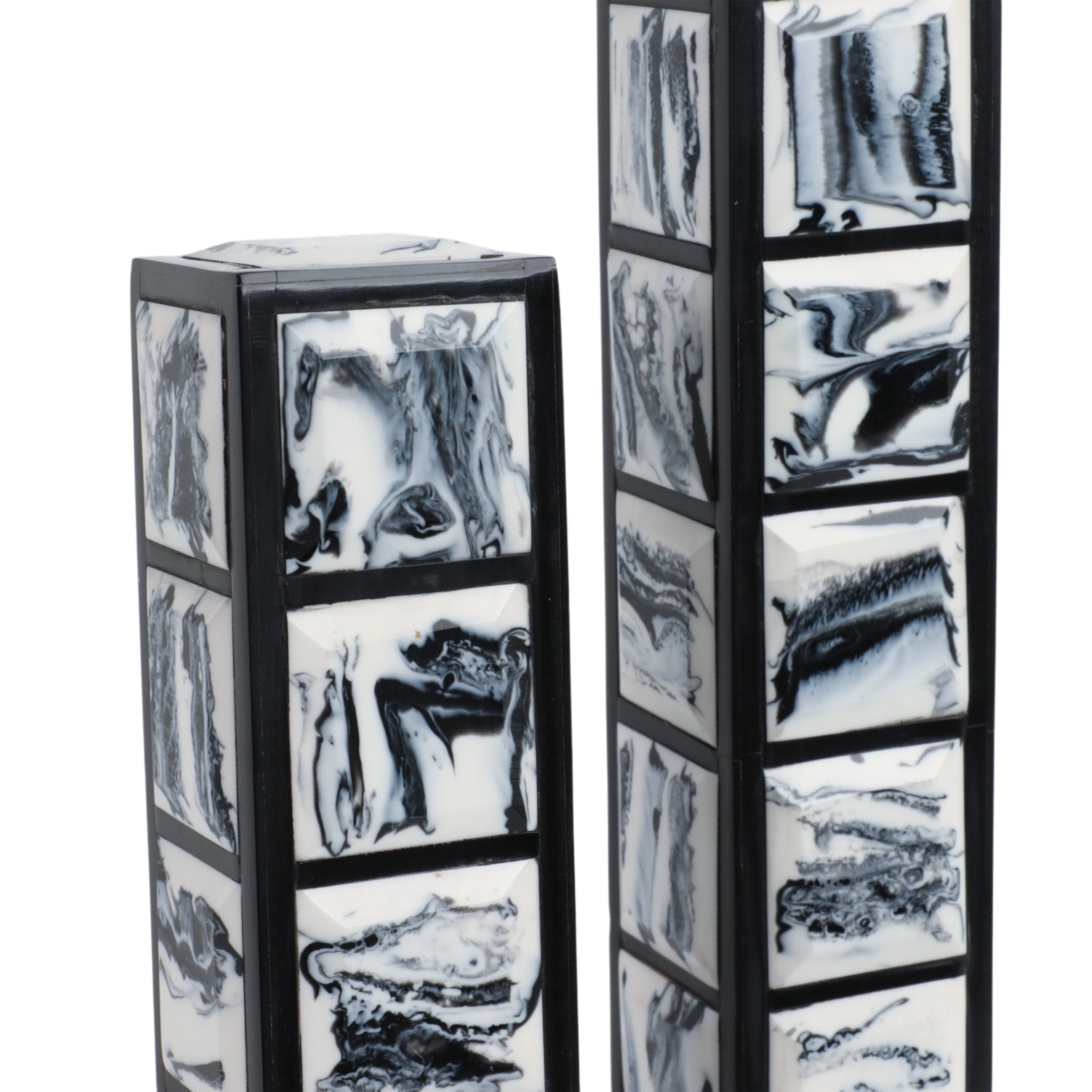 S/2 21/16" Newry Black And White Towers Table Decors| Sagebrook Home