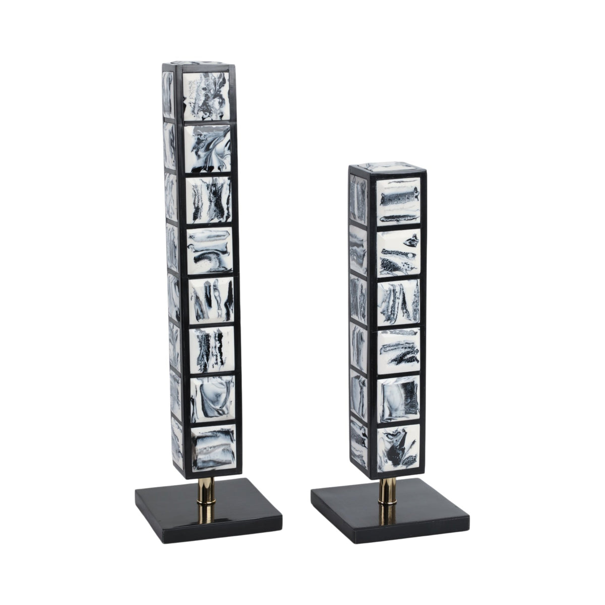 S/2 21/16" Newry Black And White Towers Table Decors| Sagebrook Home