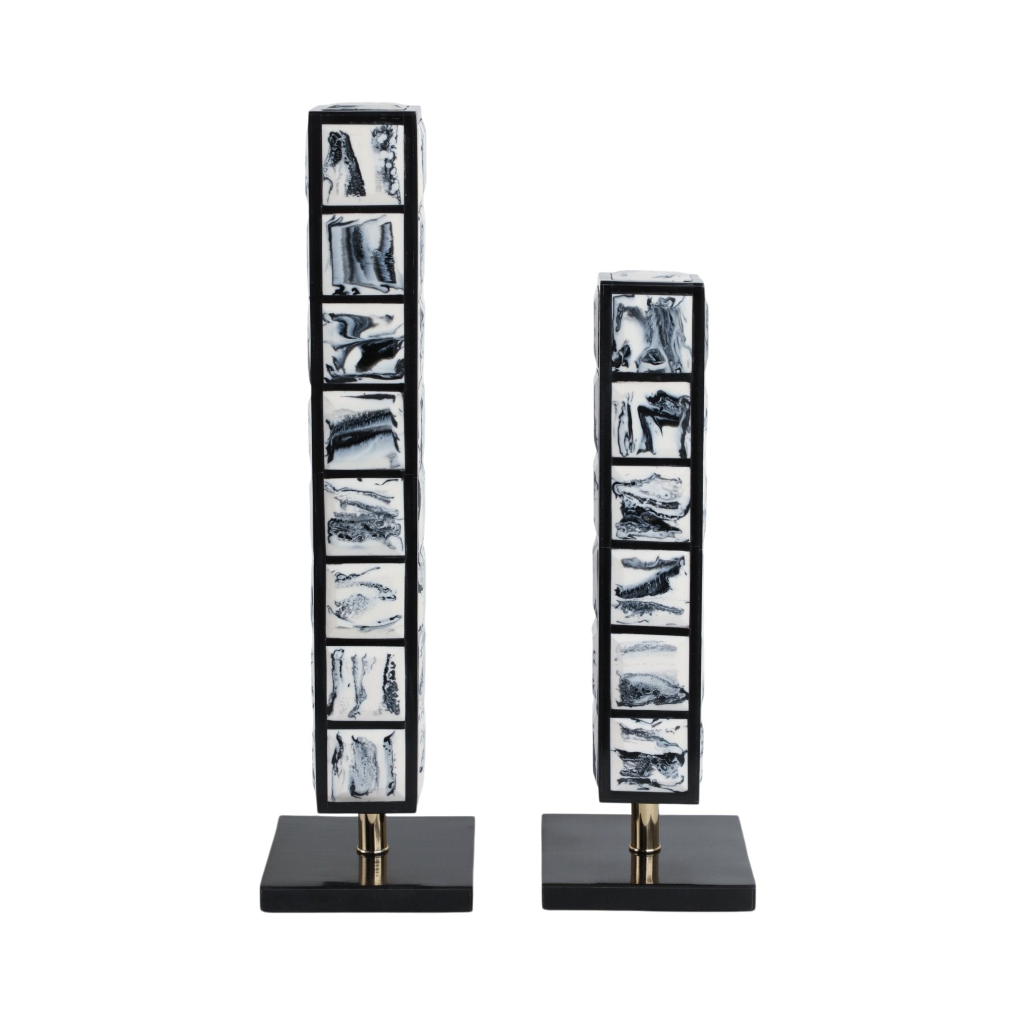 S/2 21/16" Newry Black And White Towers Table Decors| Sagebrook Home