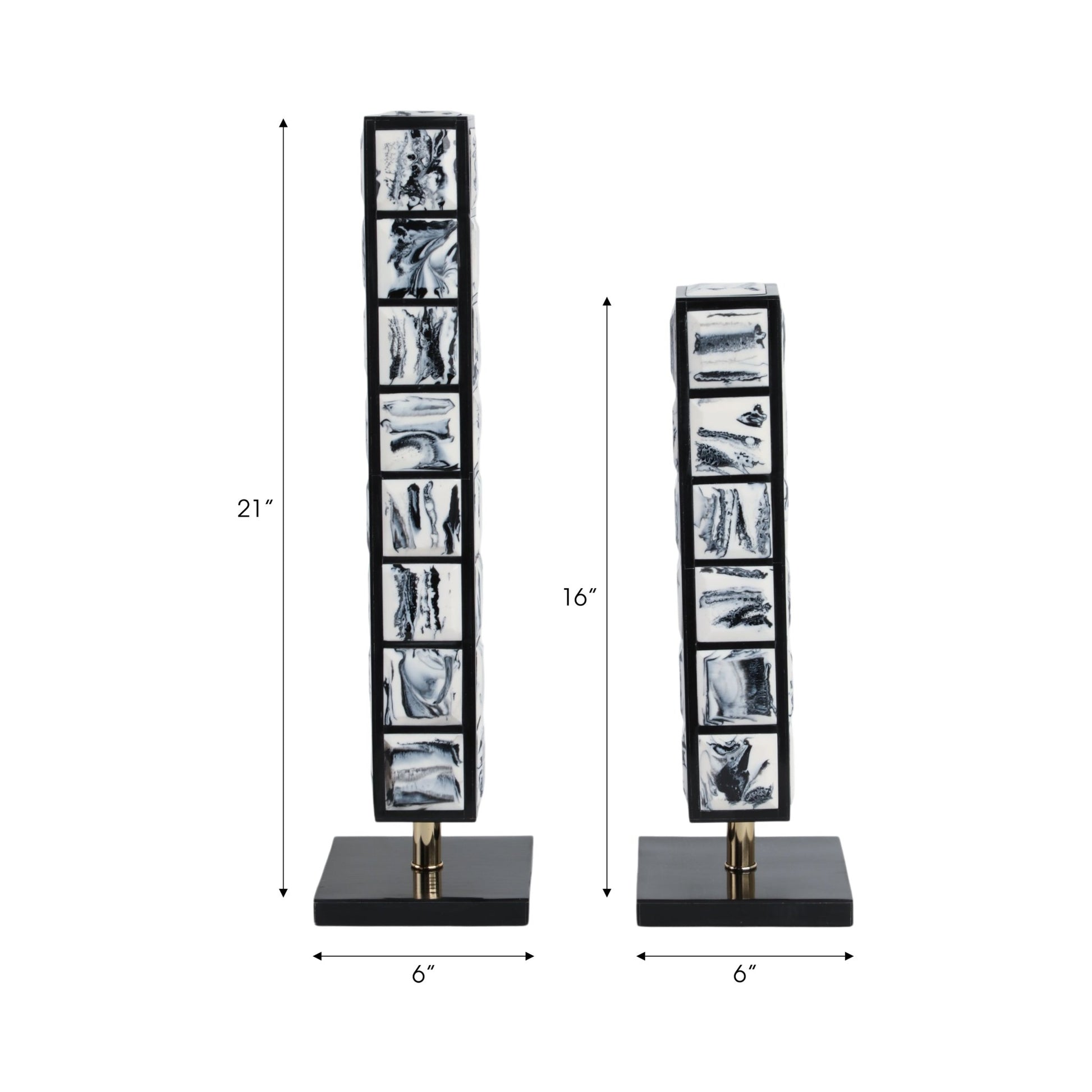 S/2 21/16" Newry Black And White Towers Table Decors| Sagebrook Home