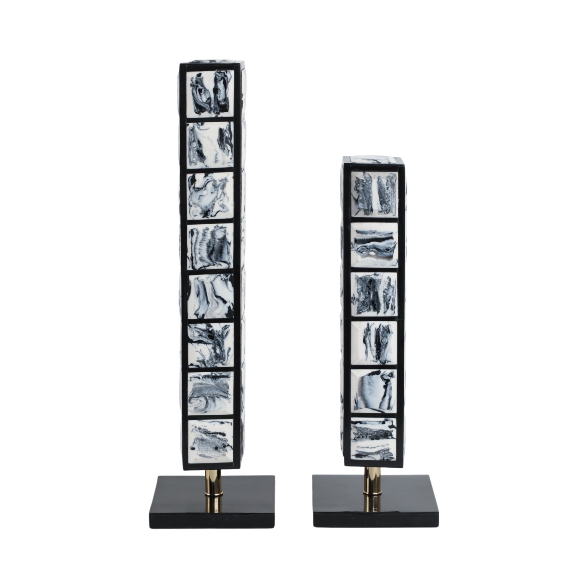 S/2 21/16" Newry Black And White Towers Table Decors| Sagebrook Home