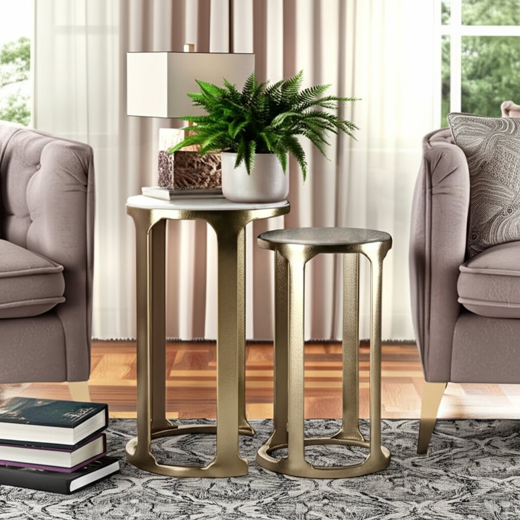 S/2 21/22" SURREY SELENITE TOP ACCENT TABLES Accent & End Tables| Sagebrook Home