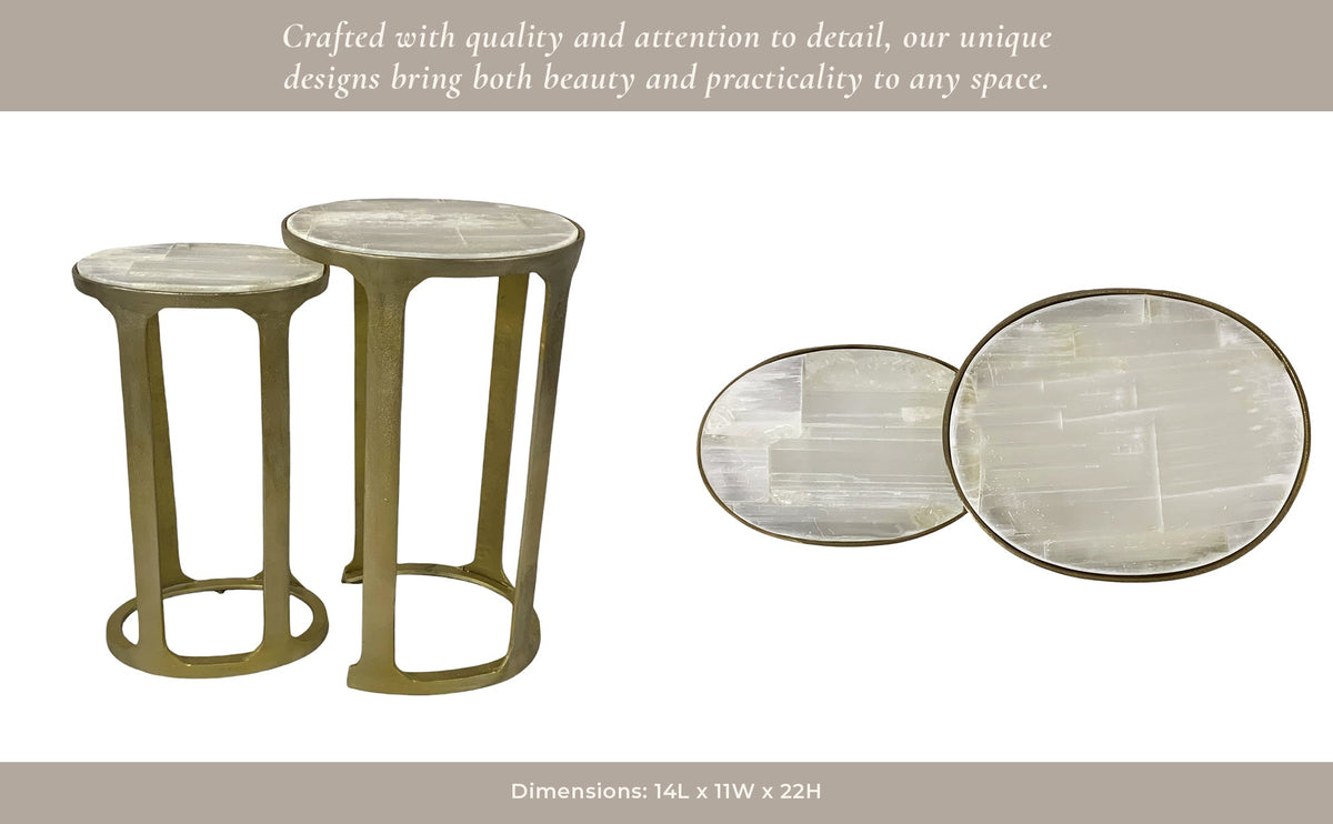 S/2 21/22" SURREY SELENITE TOP ACCENT TABLES Accent & End Tables| Sagebrook Home