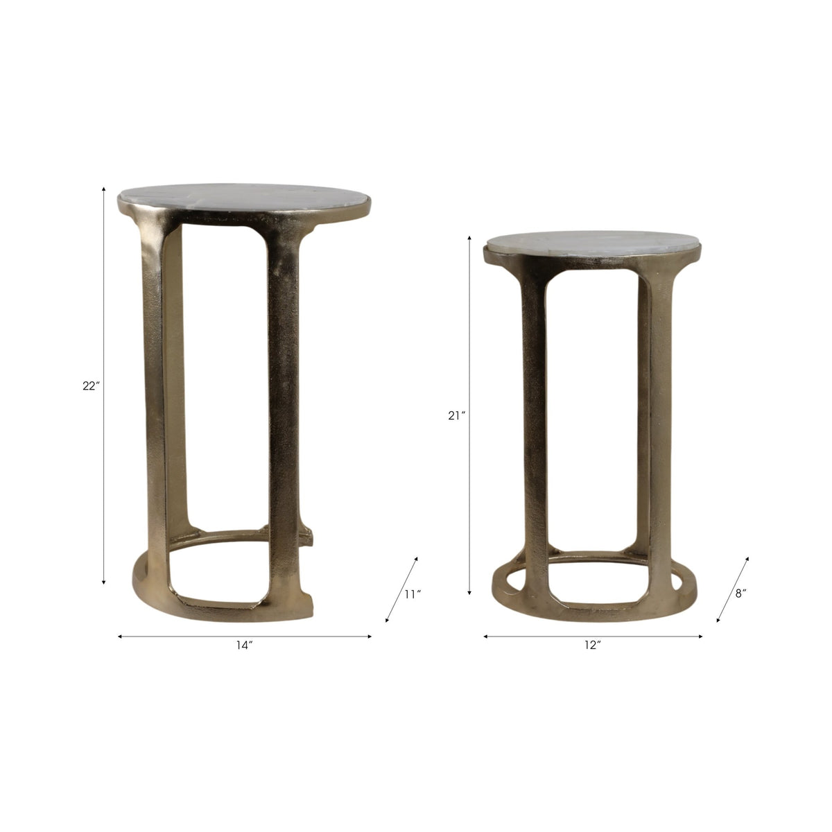 S/2 21/22" SURREY SELENITE TOP ACCENT TABLES Accent & End Tables| Sagebrook Home