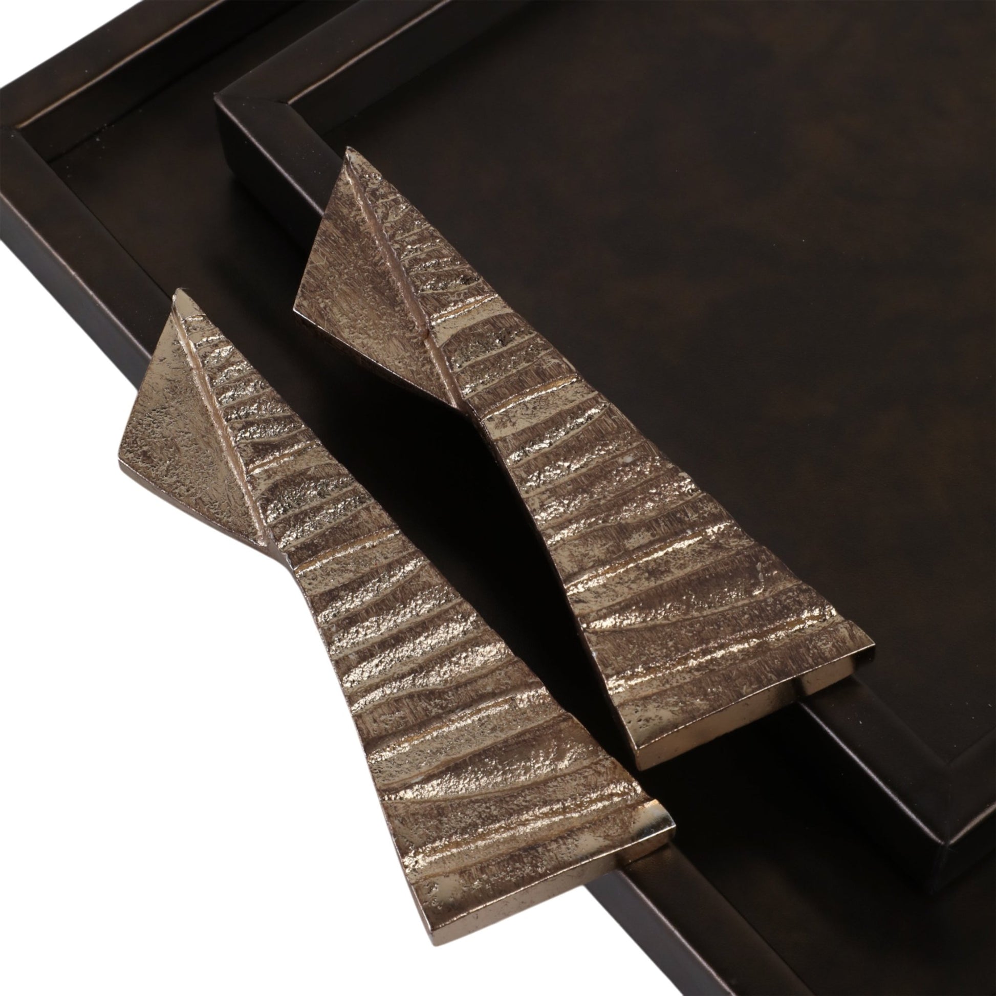 S/2 22/26" ANDROS TRAYS WITH ALUMINIUM HARDWARE Table Decors| Sagebrook Home