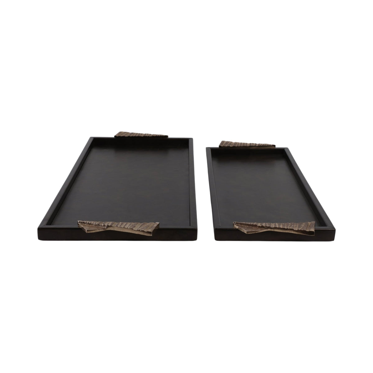 S/2 22/26" ANDROS TRAYS WITH ALUMINIUM HARDWARE Table Decors| Sagebrook Home