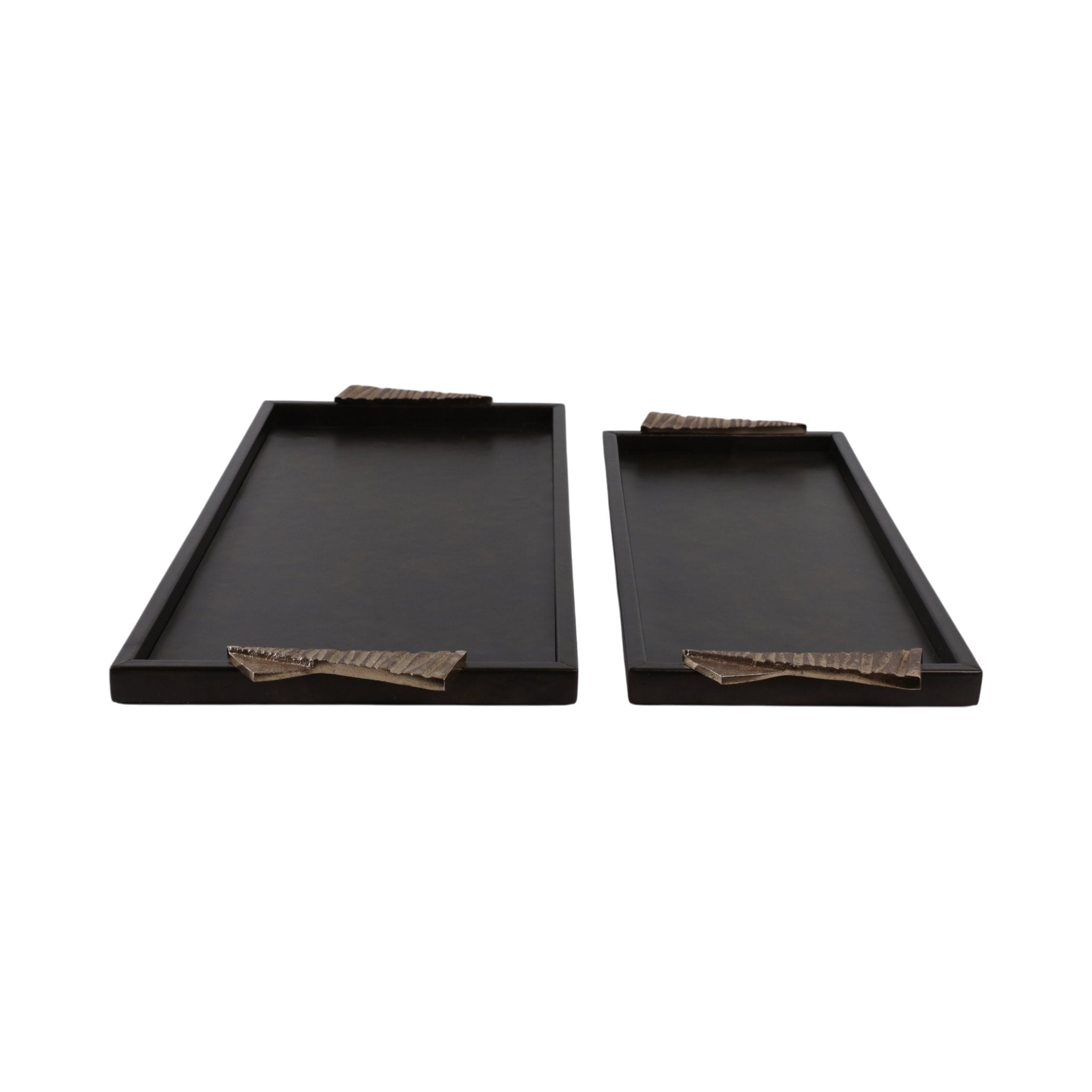 S/2 22/26" ANDROS TRAYS WITH ALUMINIUM HARDWARE Table Decors| Sagebrook Home