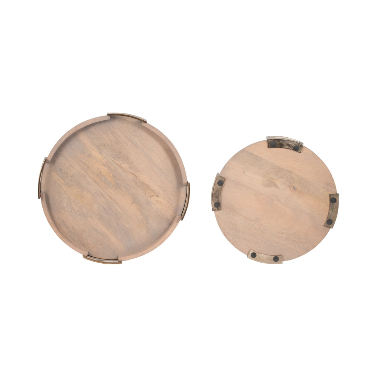 S/2 22/26" Maxwell Round Wood Trays, Natural Table Decors| Sagebrook Home