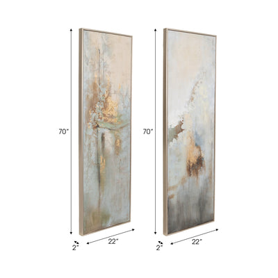 S/2 22x70 Felizia Handpainted Wall Art - Al Rugaib Furniture