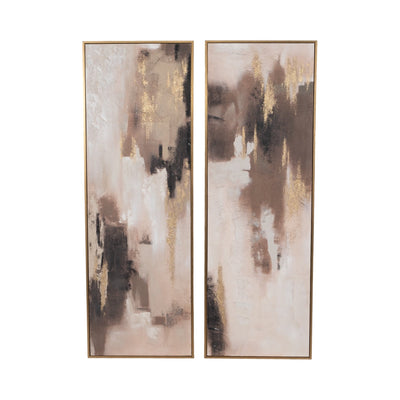 S/2 23x70 Caster Handpainted Wall Art - Al Rugaib Furniture