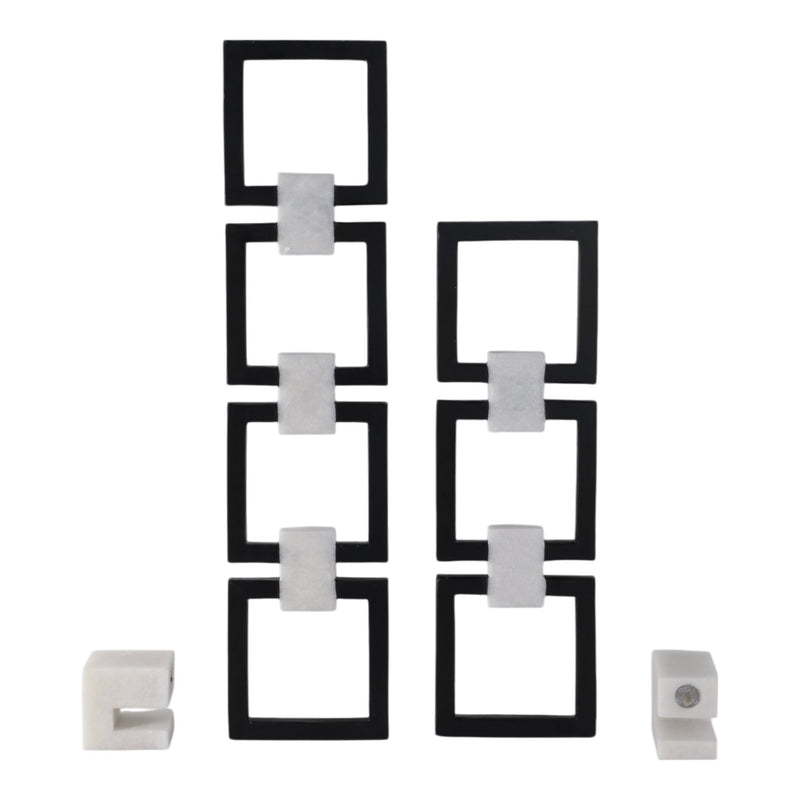 S/2 24/32" Lovell Wall Chains, White/blk - Al Rugaib Furniture