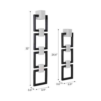 S/2 24/32" Lovell Wall Chains, White/blk - Al Rugaib Furniture