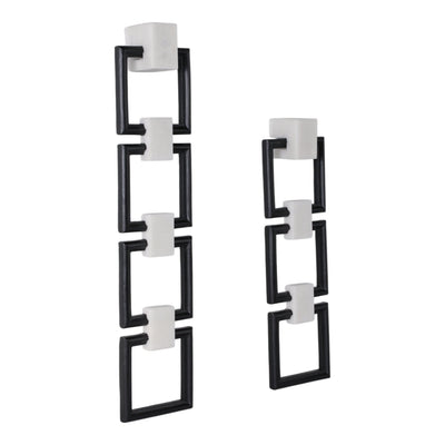 S/2 24/32" Lovell Wall Chains, White/blk - Al Rugaib Furniture