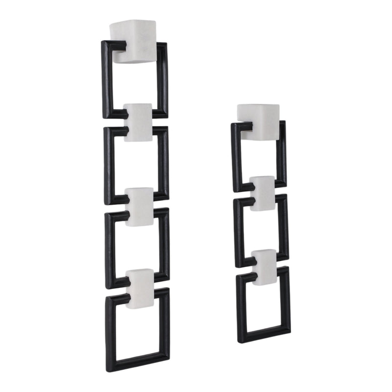 S/2 24/32" Lovell Wall Chains, White/blk - Al Rugaib Furniture