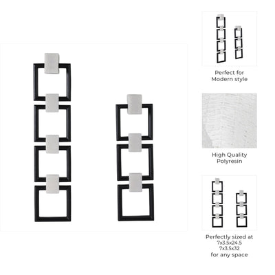 S/2 24/32" Lovell Wall Chains, White/blk - Al Rugaib Furniture