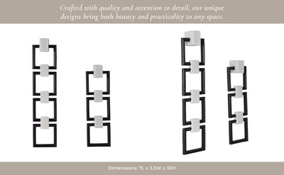 S/2 24/32" Lovell Wall Chains, White/blk - Al Rugaib Furniture