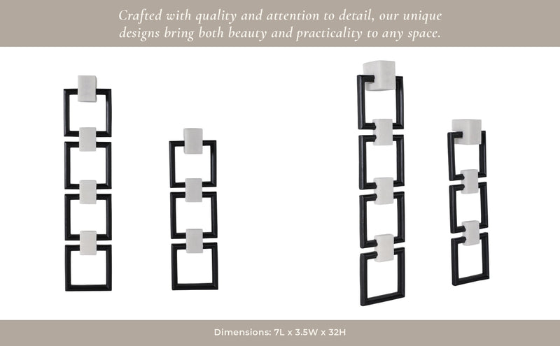 S/2 24/32" Lovell Wall Chains, White/blk - Al Rugaib Furniture