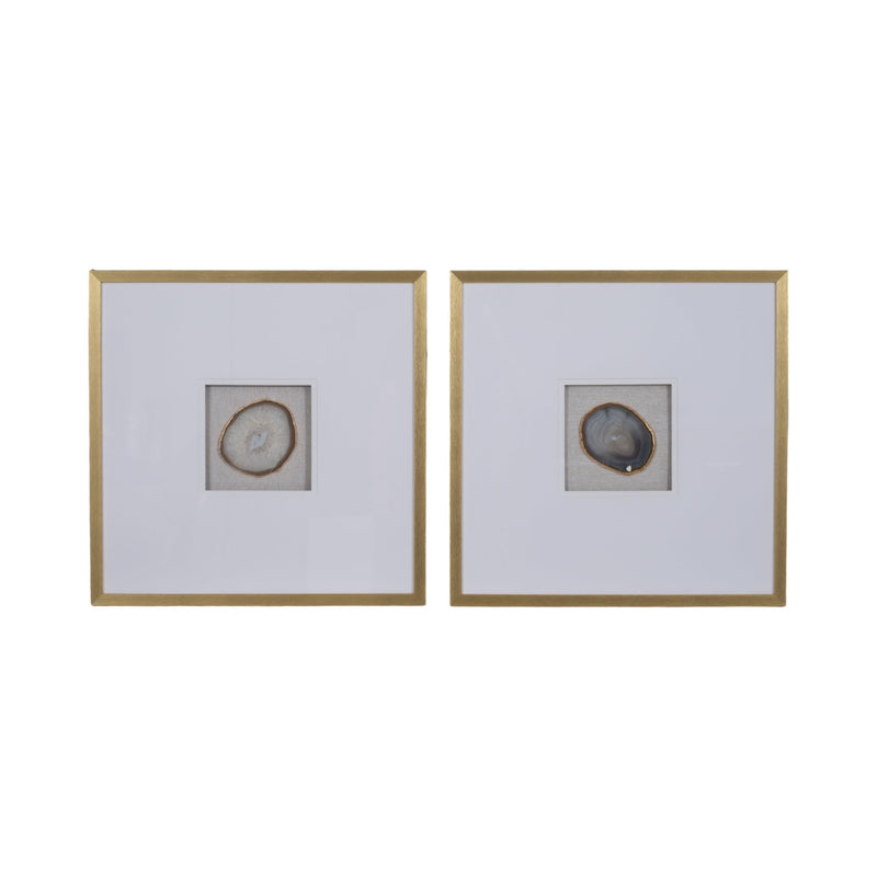 S/2 24x24 Silva Agate Shadow Box 2/a Wall Decor - Al Rugaib Furniture