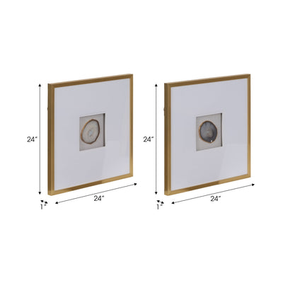 S/2 24x24 Silva Agate Shadow Box 2/a Wall Decor - Al Rugaib Furniture