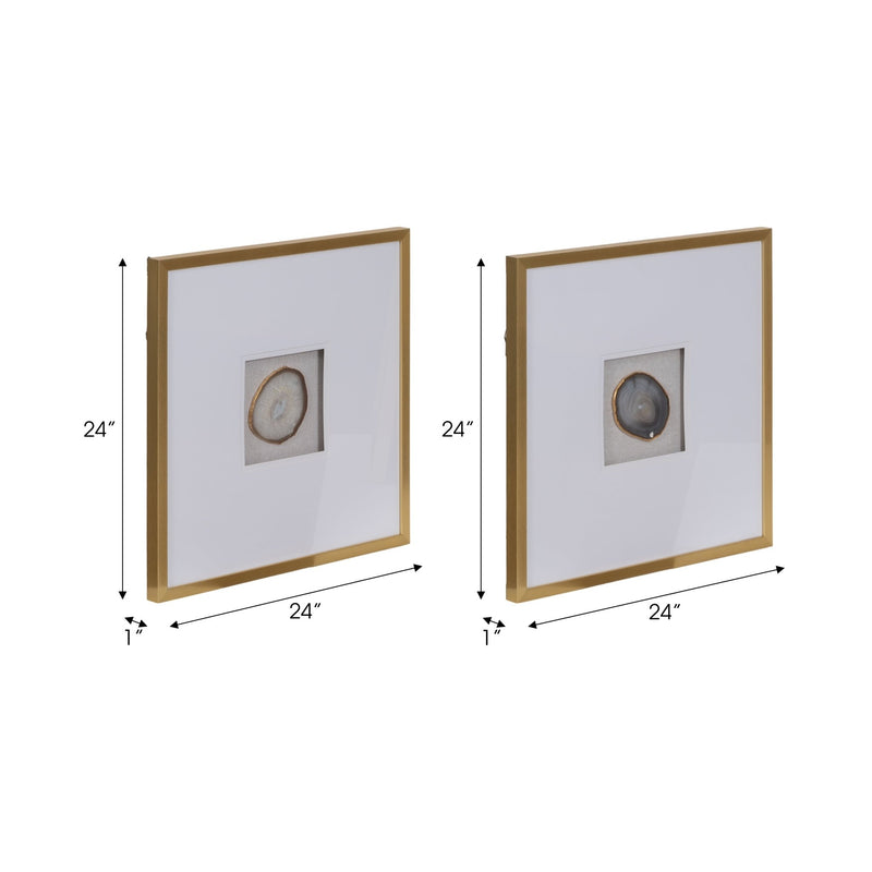 S/2 24x24 Silva Agate Shadow Box 2/a Wall Decor - Al Rugaib Furniture