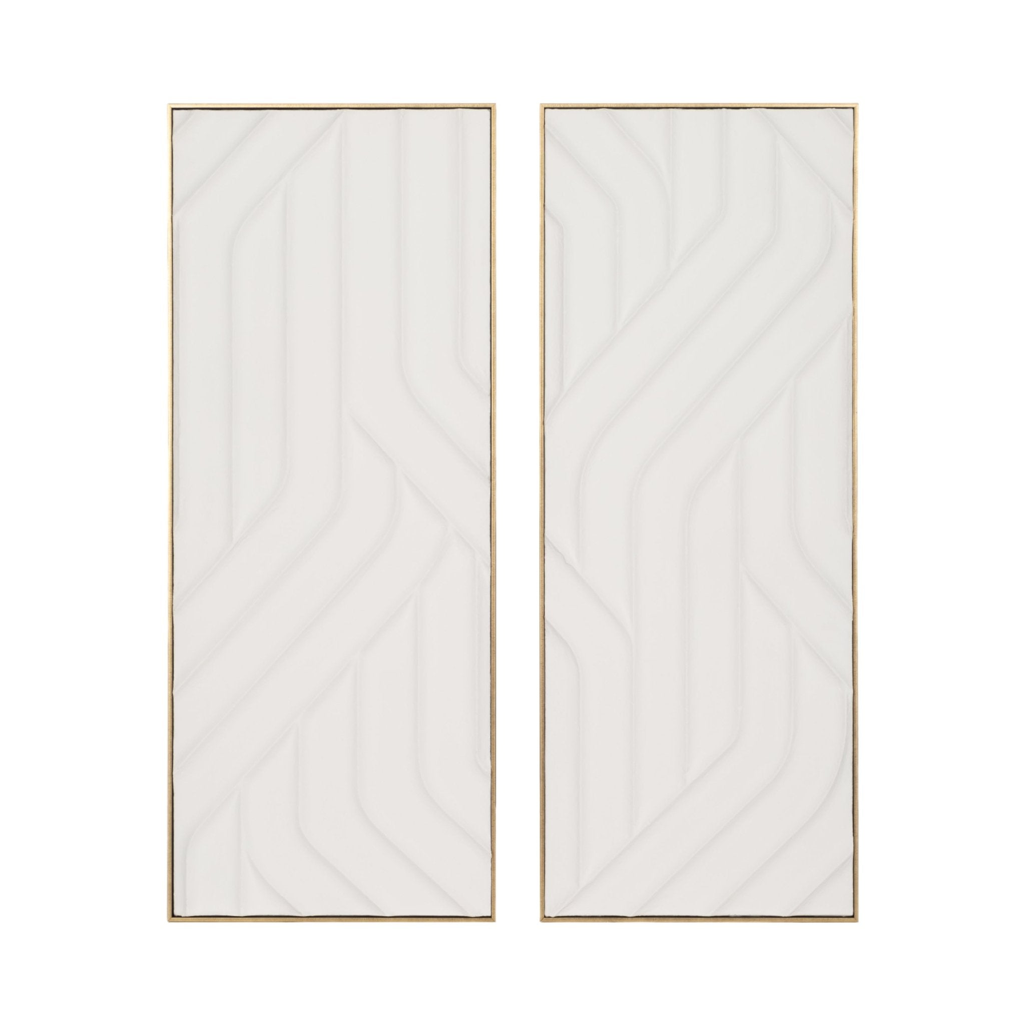 S/2 24X59 CASCADE DIMENSIONAL PLASTER WALL ART Wall Art| Sagebrook Home